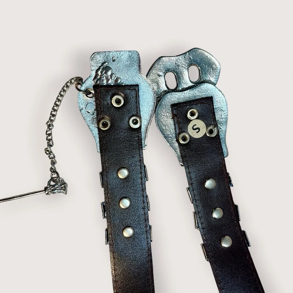 Renaissance Belt Medieval Ren Faire Adjustable Leather Pin Latch Small 29-35
